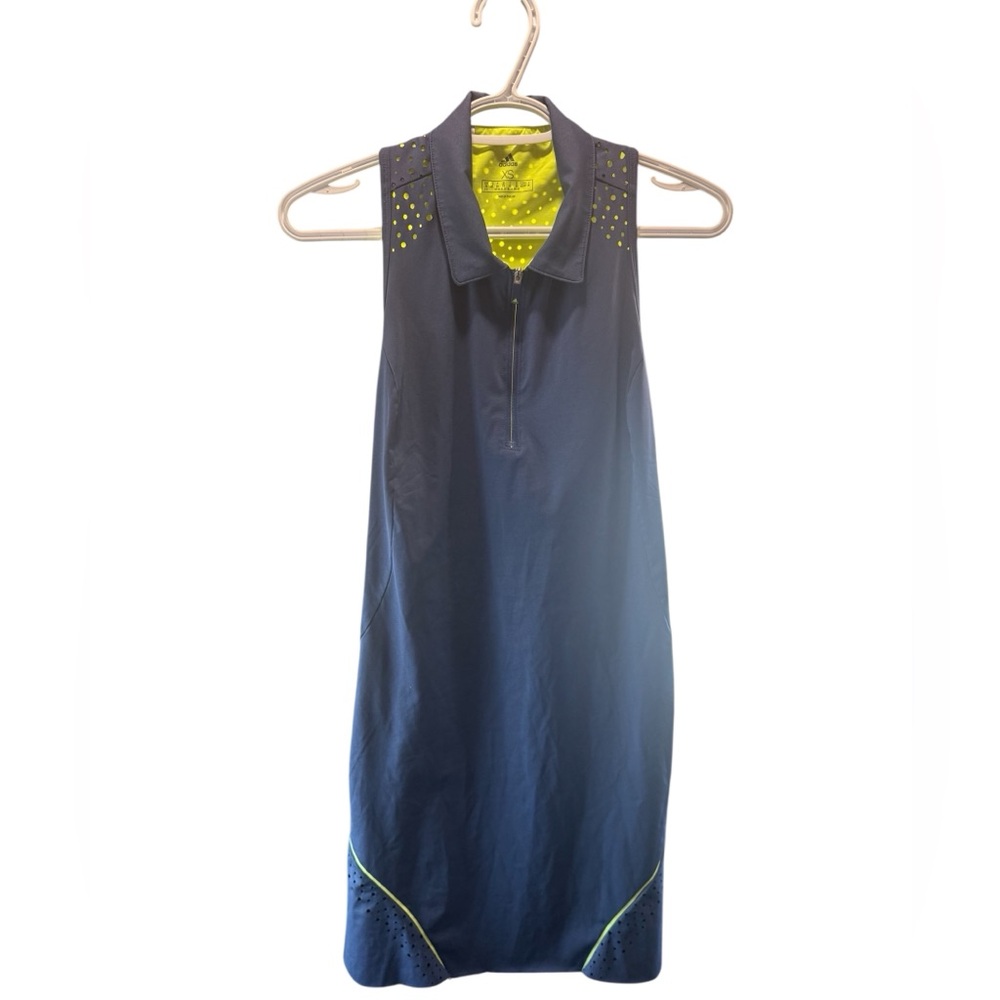 Adidas Women's Sleeveless Collared Blue Neon Dress Size XS
